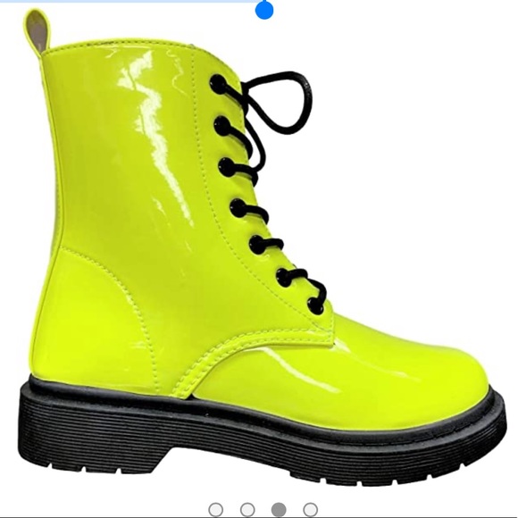 Ankle High Lace Up Rubber Sole Block Heel Booties - Picture 3 of 6